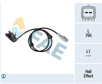 FAE 78405 Tekerlek Hız Sensoru 307-C4  1.4-1.6.2.0 16v-1.4-1.6-2.0hdı 02>11 9661974980