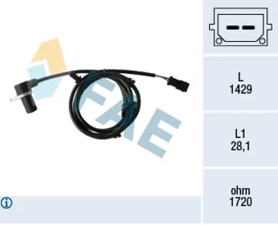 FAE 78460 Tekerlek Hız Sensoru Arka Sag Audı A4 01>08 13010824 8E0927807G