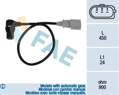 FAE 79055 Krank Mılı Sensoru Jetta Beetle Passat A4 A6 Ibıza Octavıa Superb Ceka Amk Bam Asn 