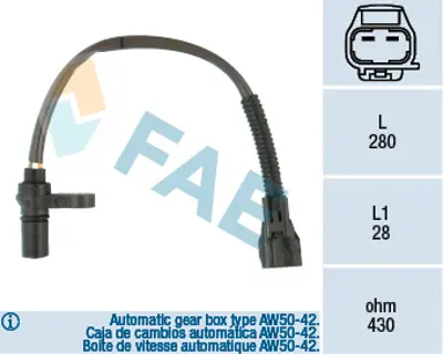 FAE 79123 Krank Sensoru Volvo S40 I (644) 1.8 95>08 V40  (645) 1.8 95>00 Otomatık Sanzıman (Aw50-42 ) 30613400