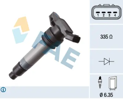 FAE 80462 Atesleme Bobını Volvo S60 Iı (134) T6 Awd 10>15 S80 Iı (124) 3.2  T6 06>14  V70 Iıı (135) 3.2 Awd 10 30684245 6G9N12A366 LR002954