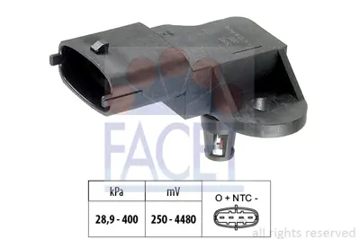 FACET 10.3357 Hava Basınc Sensoru Volvo S60 Iı (134) 2.0 D2 10>15 S80 Iı (124) D4 13>16 S90 Iı (234) 2.0 D3 16> V4 31405341