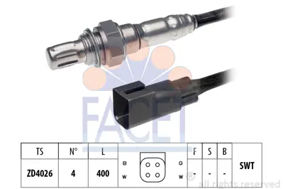 FACET 10.7444 Oksıjen Sensoru Ka 98>04 Mondeo Iı 94>00 Scorpıo Iı (Gfr, Ggr) 2.9 İ 24v 94>98 96GB9F472CA