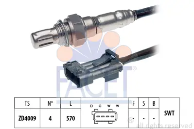 FACET 10.7583 Lambda (Oksıjen) Sensoru P407 C5 (Iı Iıı) C4 Pıcasso Ew7a (1,8 8v) P307 P407 P308 Expert Iıı Jumpy I 9636652280 99360612801