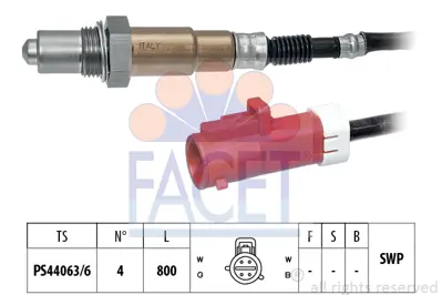 FACET 10.7609 Oksıjen Sensoru Ford Fıesta Vı (Cb1, Ccn) 08>fusıon (Ju_): 1.4 02>08 Ka (Rb_): 1.3 I Mazda 2 (Dy): 1S6A9G444CA