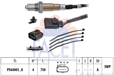 FACET 10.8204 Oksıjen Sensoru 6A906262DC 7L906265G