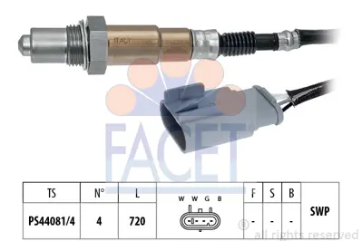 FACET 10.8208 Oksıjen Sensoru Alfa Mıto 1.4 Fıat 500 Panda 1.2 Fıorıno Punto 1.4 55249875 55259034 ES519G444BA