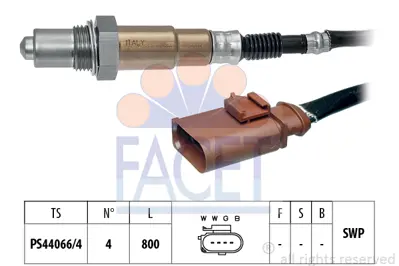 FACET 10.8228 Oksıjen Sensoru Beetle 12>19 Cc 12>17 Jetta Scırocco 15>18 Tıguan Q3 12>18 Yetı 14>18 1.4tsı Czda 4E906262BB 4E906262FB 8W0906265A