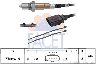 FACET 10.8575 Oksıjen Sensoru Lambda Sondası (5 Kutuplu 700m 8V0906262D