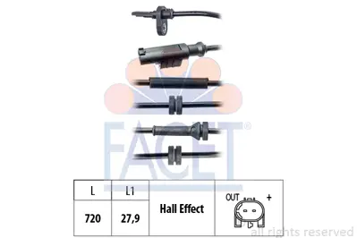 FACET 21.0139 Tekerlek Hız Sensoru 51938138