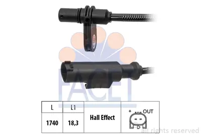 FACET 21.0243 Abs Sensoru Sag Arka Sprınter 906 06>16 Crafter 06>16 2E0927748G A9065402017