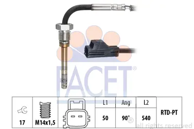 FACET 22.0089 Egzoz Gazı Sıcaklık Sensoru Volvo C30  06> C70 Iı  07> S40 Iı 06> S60 Iı  06> S80 Iı  10> V50 06> V7 31431047