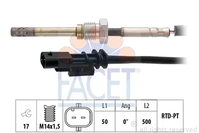 FACET 22.0114 Egzoz Sıcaklık Sensoru Volvo S60 Iı (134) 2.4 D4-D5 Awd 15>18  S80 Iı (124) 2.4 D 06>11 V60 I (155,  31431048