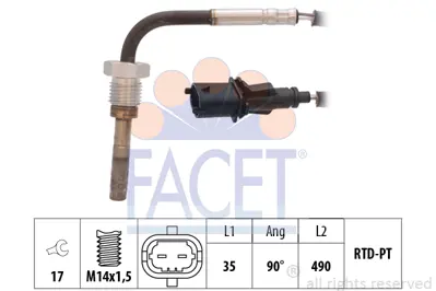 FACET 22.0135 Egzoz Gazı Sıcaklık Sensoru Fıat Croma Iı 1.9 D Multıjet 12/05-/ 55200036