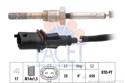 FACET 22.0164 Egzoz Gazı Sıcaklık Sensoru Fıat Freemont 2.0 Jtd  08/11-/ K68280929AA