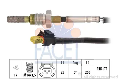 FACET 22.0200 Egzoz Gazı Sıcaklık Sensoru Mercedes Classe A Iı A 160 Cdı 09/04 - 06/12 A0019052400