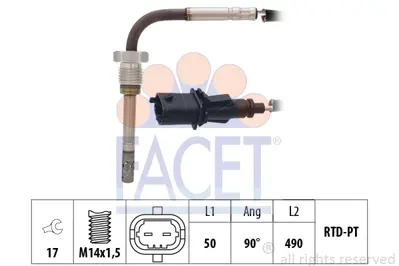 FACET 22.0294 Egzoz Sıcaklık Sensoru Ducato Boxer Jumper F1c 3,0(Partıkul Fıltresı) 1618FY 55215116