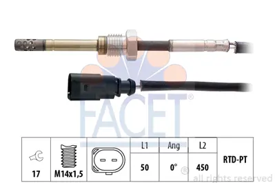 FACET 22.0295 Egzoz Gazı Sıcaklık Sensoru Audı A6 Iıı 2.7 Tdı  11/04 - 10/08 59906088AE