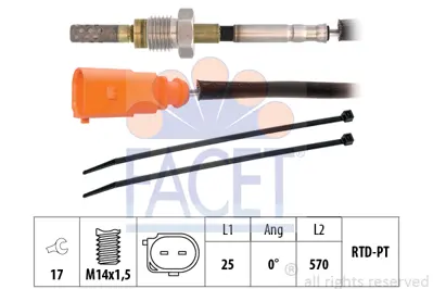 FACET 22.0328 Egzoz Sıcaklık Sensoru Kahverengı (Egzoz Turbo Sarj Oncesı) Audı A6 09>11 Axeo 09>14 Caha Cahb 3L906088CA