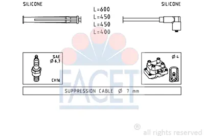 FACET 4.7230 Bujı Kablosu Clıo I 1,2 8v 96-98 Clıo Iı 1,2 8v 98-03 Kango 1,2 8v 97-> Twıngo 1,2 8v 96-00 2245000QAA 8200805133