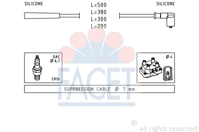 FACET 4.7252 Bujı Kablosu Setı 8200943801