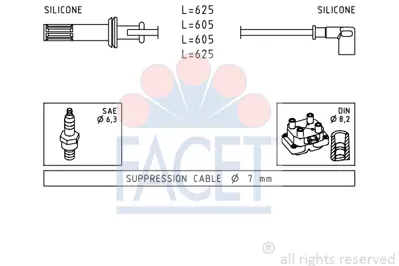 FACET 4.8456 Bujı Kablosu Setı 7742689