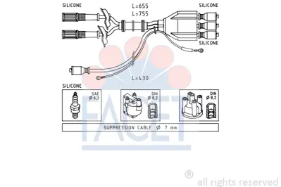 FACET 4.8507 Bujı Kablosu Setı 5888330