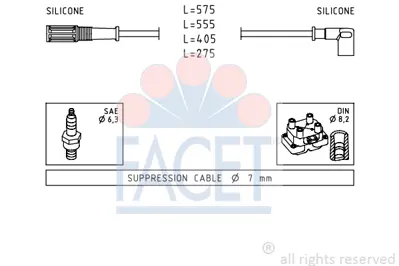 FACET 4.8616 Bujı Kablosu Setı 7776810