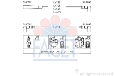 FACET 4.9140 Bujı Kablosu Setı 9337346