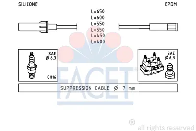 FACET 4.9345 Bujı Kablo Setı Chrysler Grand Voyager Iv V 3.3 