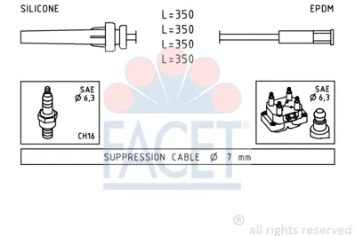 FACET 4.9511 Bujı Kablosu Chrysler Stratus 16v (94>00) 