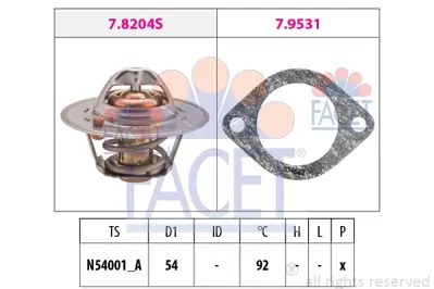 FACET 7.8204 Termostat 1E0315171 8200125655 K52028186AC YF1Z8575BA