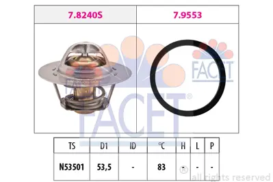 FACET 7.8240 Termostat (89°) P106 P206 P306 C2 C3 C3 Iı C3 Plurıel Xsara Saxo Tu3jp Tu3a Tu3ae 133837 133883 6001070274 9109737