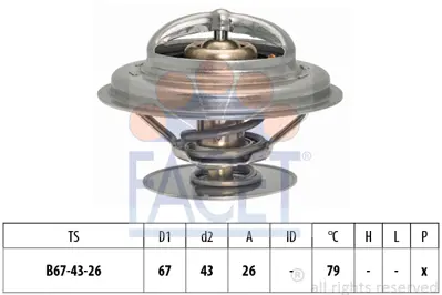 FACET 7.8578S Termostat 79 °c M-Benz-Iveco-Man-Renault 98424854 98467517