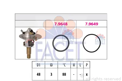 FACET 7.8609 Termostat 88 °c (M271 Kompressor) W203 02>07 S203 02>07 W204 07>14 S204 07>14 A2712030575