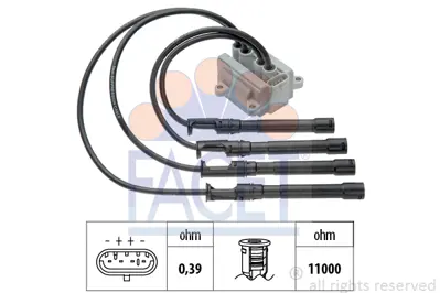 FACET 9.6319 Atesleme Bobını Bujı Kablolu Clıo Iı Twıngo Kangoo Symbol 1,2 16v D4f 01> 2244800QAD 8200084401