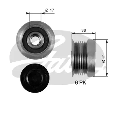 GATES OAP7036 Alternatör Rulmanı Volvo C70 98-05 S40 2.4 04 S60 01 10 S80 98-06 S70 V70 Xc70 Xc90 9459747