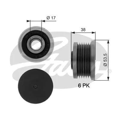 GATES OAP7081 Alternator Kasnagı Master Iı 06> Trafıc Iı 06> Megane Iı 04> Laguna Iı 01>07 19. Dcı 2.0 Dcı 2.5 Dcı 2315100Q0B 8666126 93190868 MW31251074