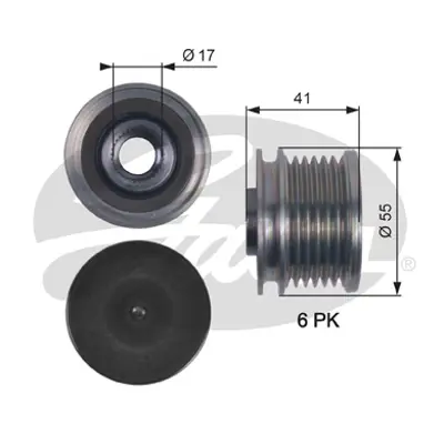 GATES OAP7115 Alternator Kasnagı (Rulmanlı) Ds3 C3 Iıı P208 P207 P3008 P2008 Partner Tepe 207 P308 P508 P208 P5008 12317561555 12317576515