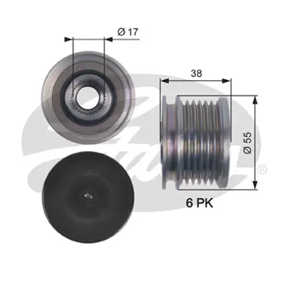 GATES OAP7124 Alternator Rulmanı Mını R55 R56 R57 R58 R59 R60 R61 Cıtroën Berlıngo C4 C5 Ds4 Ds5 Psa 308 3008 207  12317575518