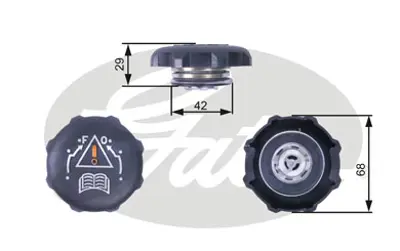 GATES RC239 Radyatör Yedek Su Depo Kapagı 130685