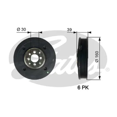 GATES TVD1004 Krank Kasnagı Caddy 95>04 Cordoba Ibıza Toledo Fabıa Polo Iıı Passat Iı T4 90> 1.9 D Sdı Ahu 1z 28105243T XM216316AA