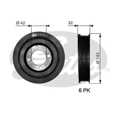 GATES TVD1016 Krank Kasnagı Astra F Omega B Vectra A Vectra B 2.0 16v 90469102