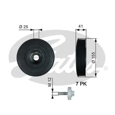 GATES TVD1017A Krank Kasnagı Logan Iı Megane Iı Iıı Scenıc Iı Nıssan Prımera 1.9 Dcı (F9q) 12303AW300 1261067JG1 8200523072