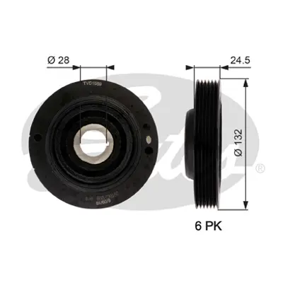 GATES TVD1059 Krank Kasnagı Fıesta 1.8 D (95 00) Escort 1.6 16v 95>01  928M6B320DF