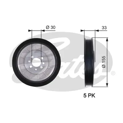 GATES TVD1088 Krank Kasnagı Polo 1.7 Sdı 1.9sdı 08 (Aku Aef Aey Agd Asx) Felıcıa 1.9d (Aef) 08 28105243AA 28105243AC