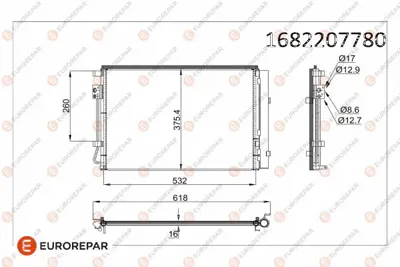 EUROREPAR 1682207780 Klıma Radyatörü 976061W001