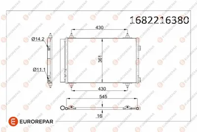 EUROREPAR 1682216380 Radyator 9680545980