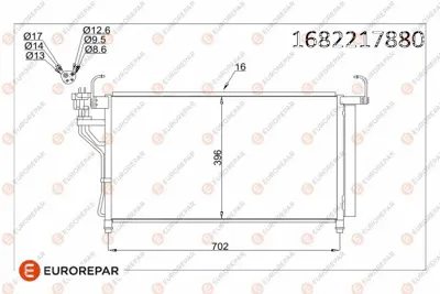 EUROREPAR 1682217880 Radyator 976064H200