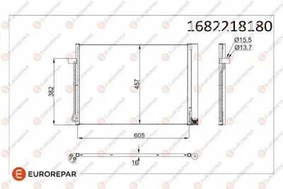 EUROREPAR 1682218180 Radyator 9239992